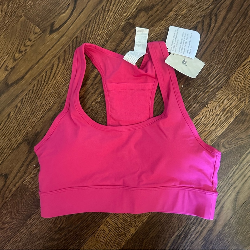 Fabletics On The Go Medium Impact Vibrant Pink Sports Bra small NWT